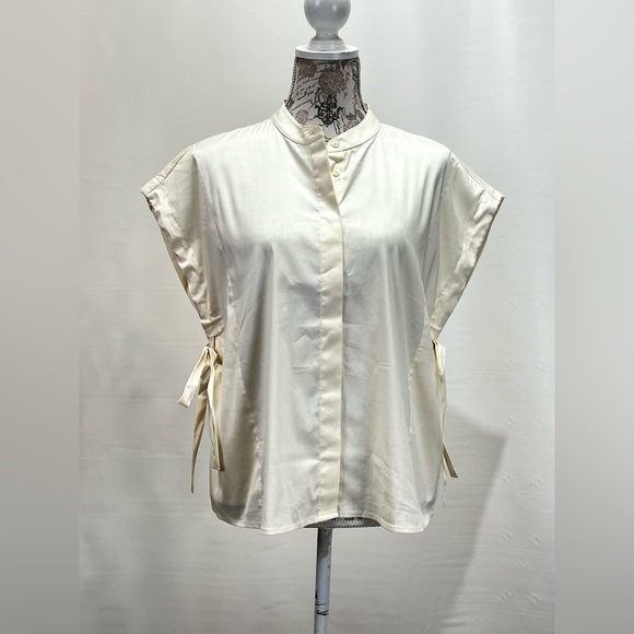 BLACK LABEL by CHICOS Cream drop shoulder button down size M. - Picture 2 of 12